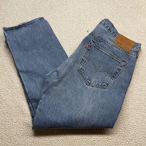 Levis Jeans Mens 36x29 Blue 501 ST Straight Leg Button Fly Denim